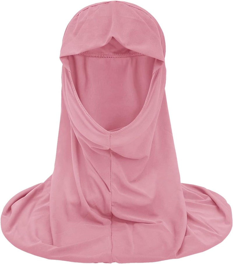 NICEYST Girls Instant Hijab Muslim Arab Scarf Shawls Neck Wrap Kids Islamic Solid Color Headscarf Turban for 7-12 Years Old - Image 2